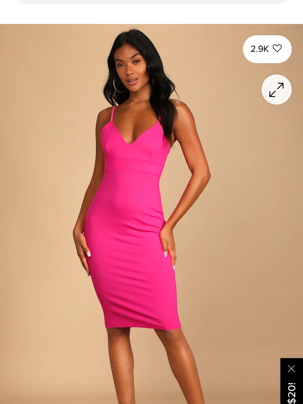 Lulus Don't Tell 'Em Hot Pink Bodycon Midi Dress